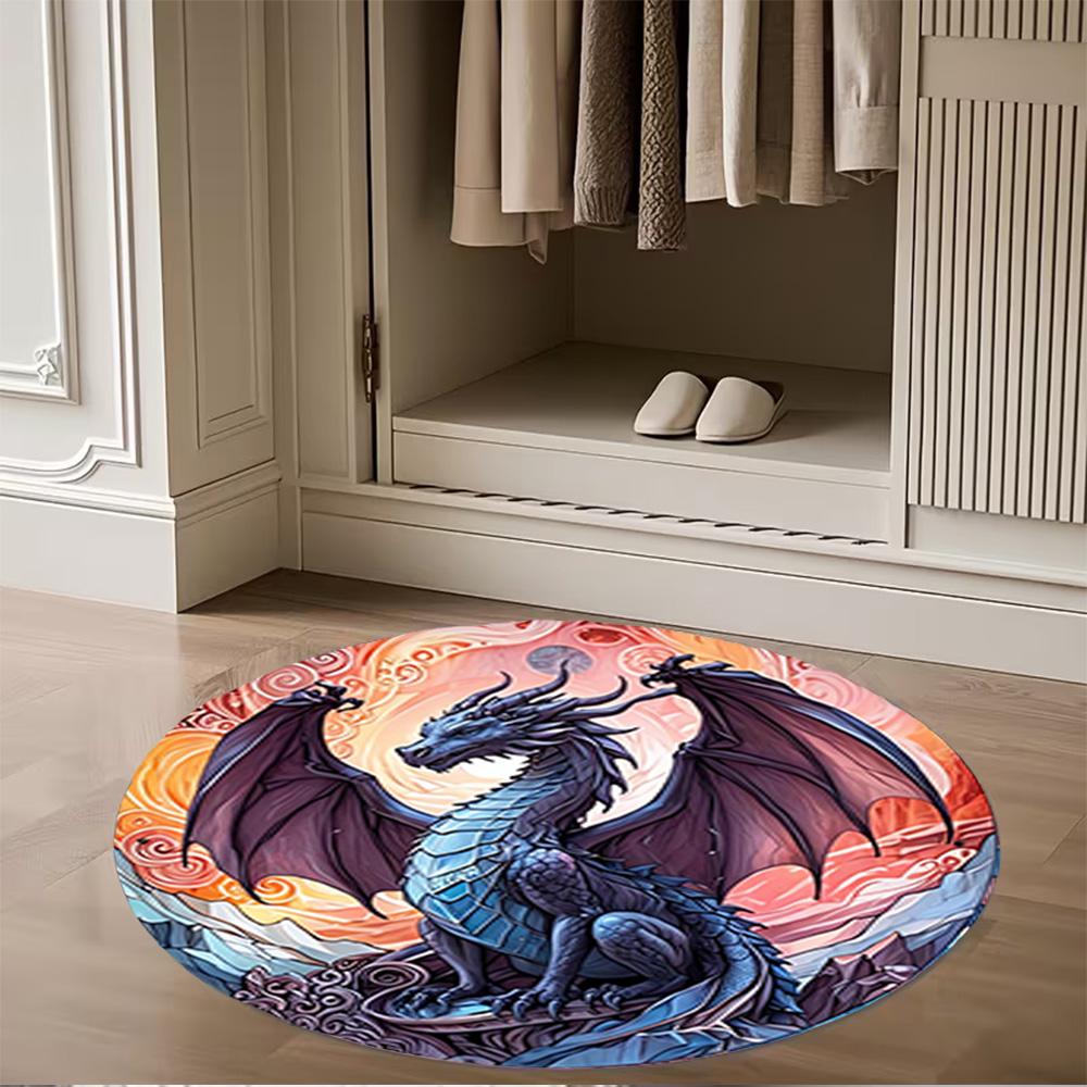 1pc fantasy dragon design rug home carpet non slip office decor gift living room bedroom