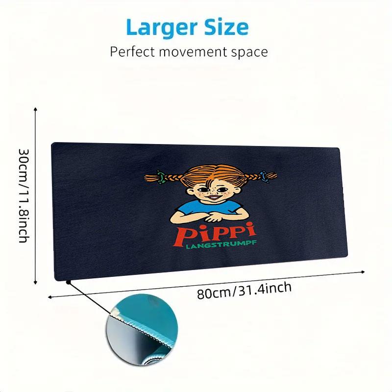 Pippi Longstocking Large Size Mouse Pad Large Gaming Table Cushion Non-slip Laptop Tablet Big Mousepad XXL Mat Mini PC Playmat With Lock Edge