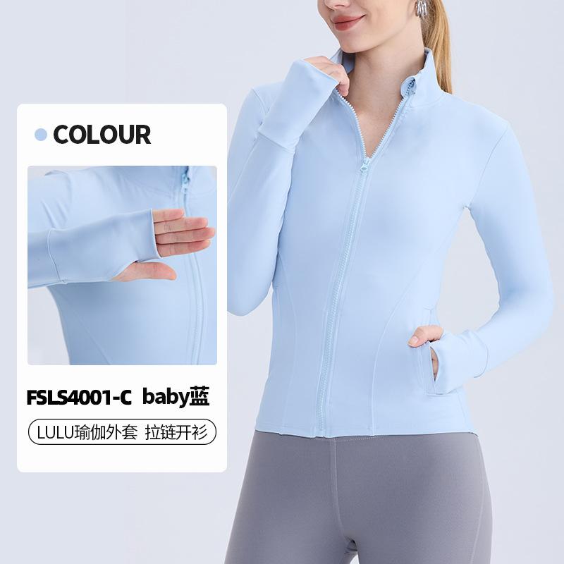 Spring And Summer New Internet Celebrity Yoga Clothes Women'S Fitness Top Tight Running Quick-Drying Double Pocket Sports Long-Sleeved Jacket