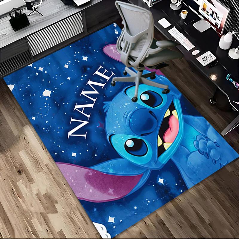 Personalized Name Stitch Dreams Living Room Non-Slip Area Rug Soft Carpet for Bedroom Kids Playroom Sofa Office Home Decor Doormat