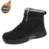 Extra Large Men's High-Top Waterproof Snow Boots with Velvet Lining, Non-Slip, Sizes 46-47, for Outdoor and Mountaineering Use.