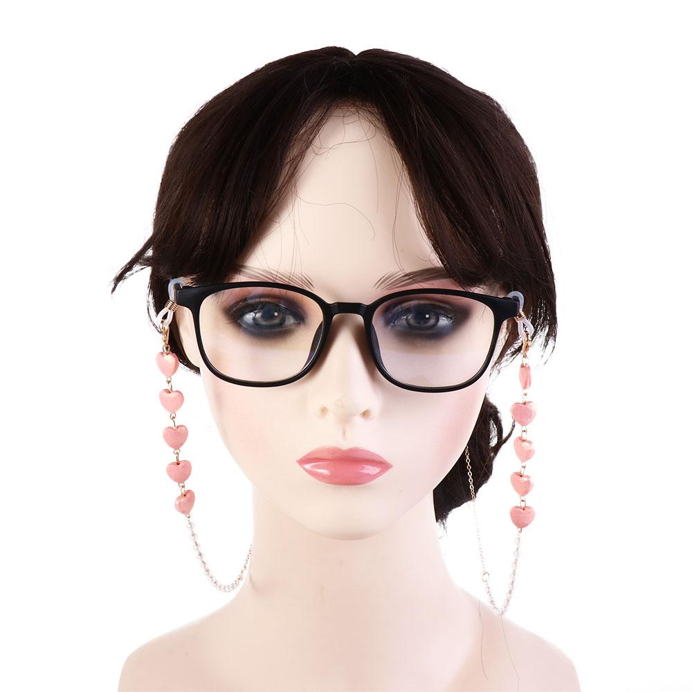 Color Heart Shaped Spectacle Cord Mask Anti-lost Chains Pearl Sunglasses Chains Love Glasses Chains