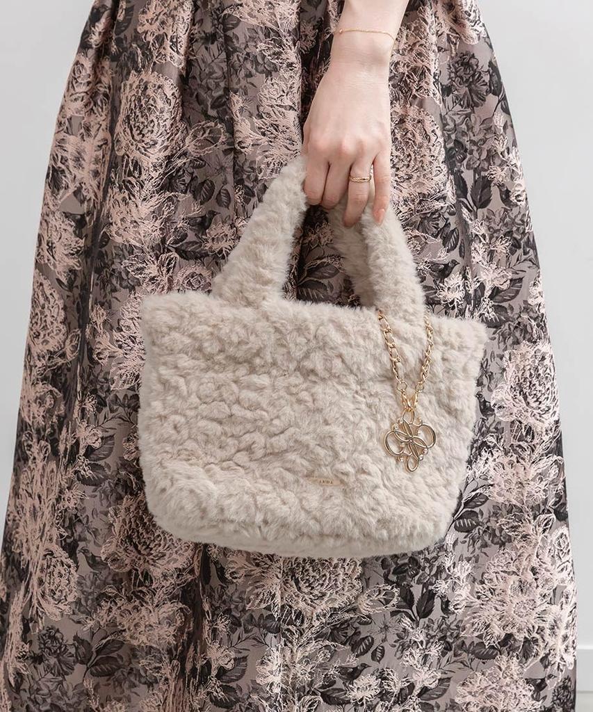 Monogram Fur Tote Bag FB36049 BEIGE 2-way