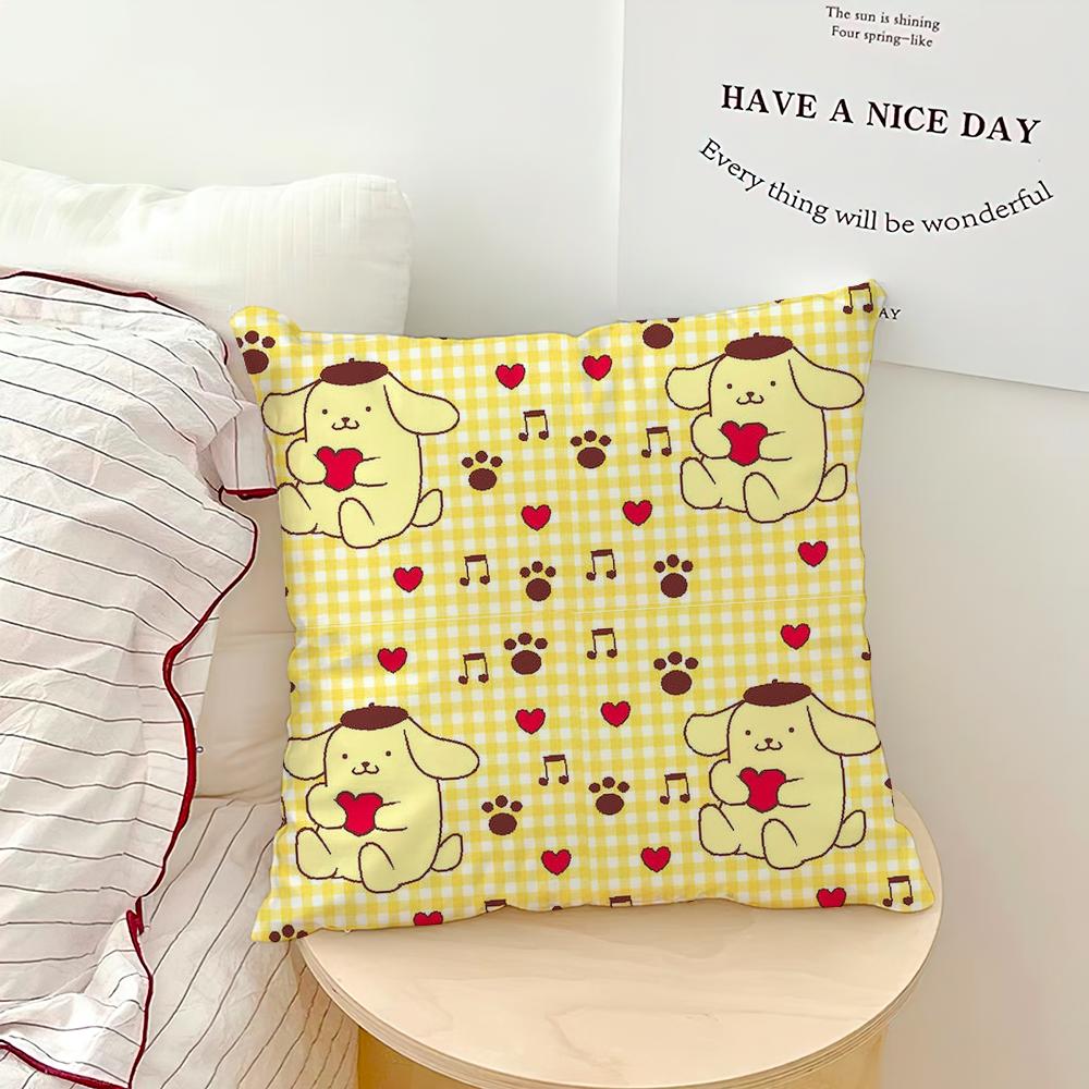 MINISO Cartoon P-Pompompurin-S Cute Pillow Case Sofa Living Room Bedroom Headboard Backrest Cushion Square Cushion Nap Time