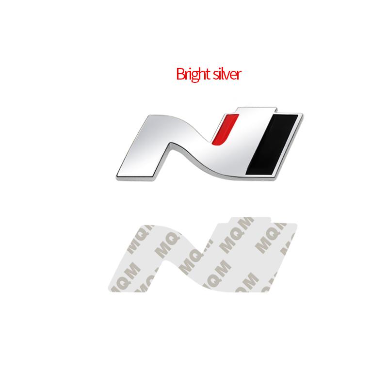 Wdjnt5 Glänzend Schwarz Metall N Kühlergrill Emblem Heckklappe Karosserie Abzeichen Aufkleber Für Hyundai N LINE Veloster Kona Elantra i30 i20 Tucson Sonata