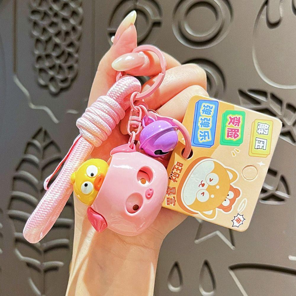 Creative Face Popping Music Keychain Quirky Cute Car Key Ring Fun Doll Bag Pendant  Schoolbags