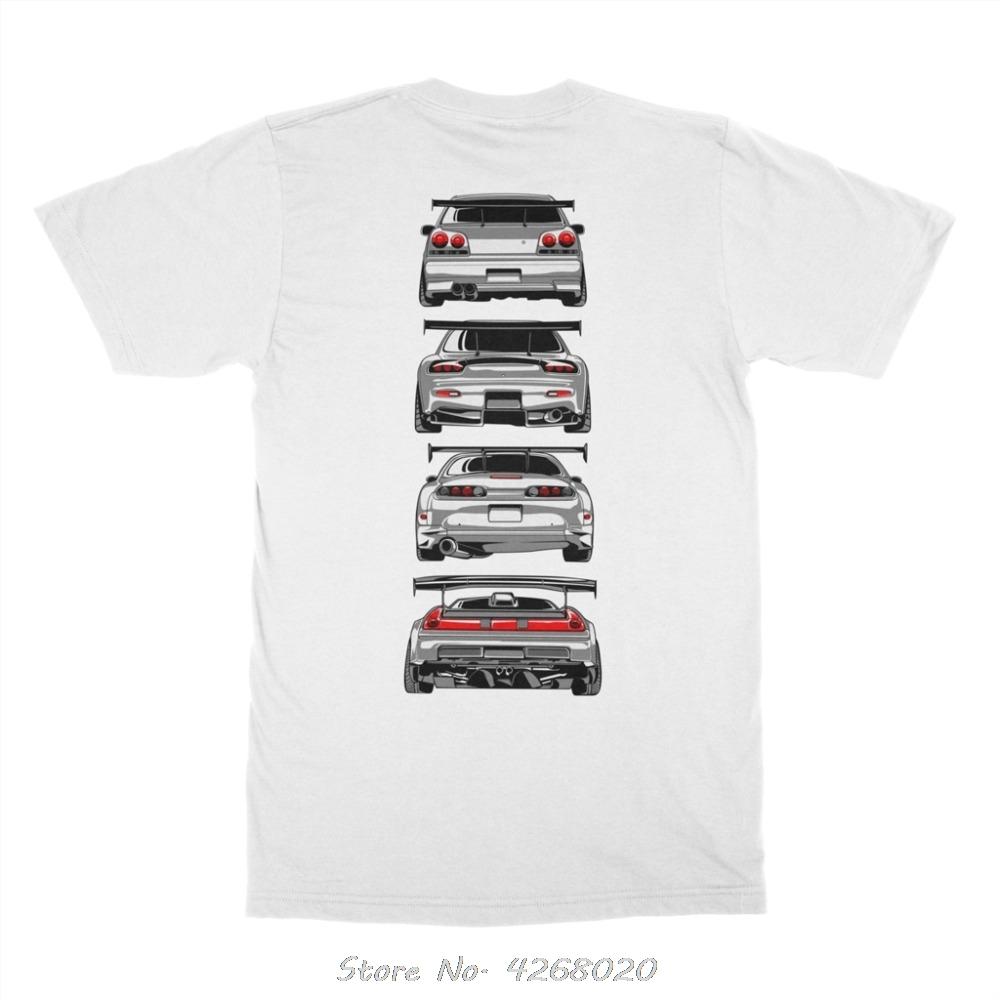 Модная Распродажа Японский Классический Легендарный Автомобиль 90-х JDM R34 GTR Skyline RX7 NSX 350Z S2000 Футболка Мужская Хлопковая Футболка 4XL