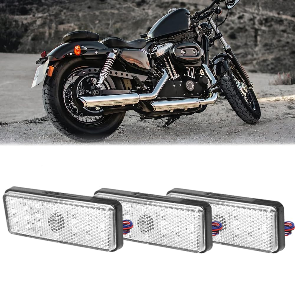 LED Reflector Reflector Square Trailer Side Marker Rear Marker Turn Signal Tail Lamp White Set of 2