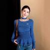 Korean Blue Irregular Long-sleeved T-shirt Women's Clothing Autumn and Winter Design Sense Chic Slim-fit Inner Bottoming Shirt Top