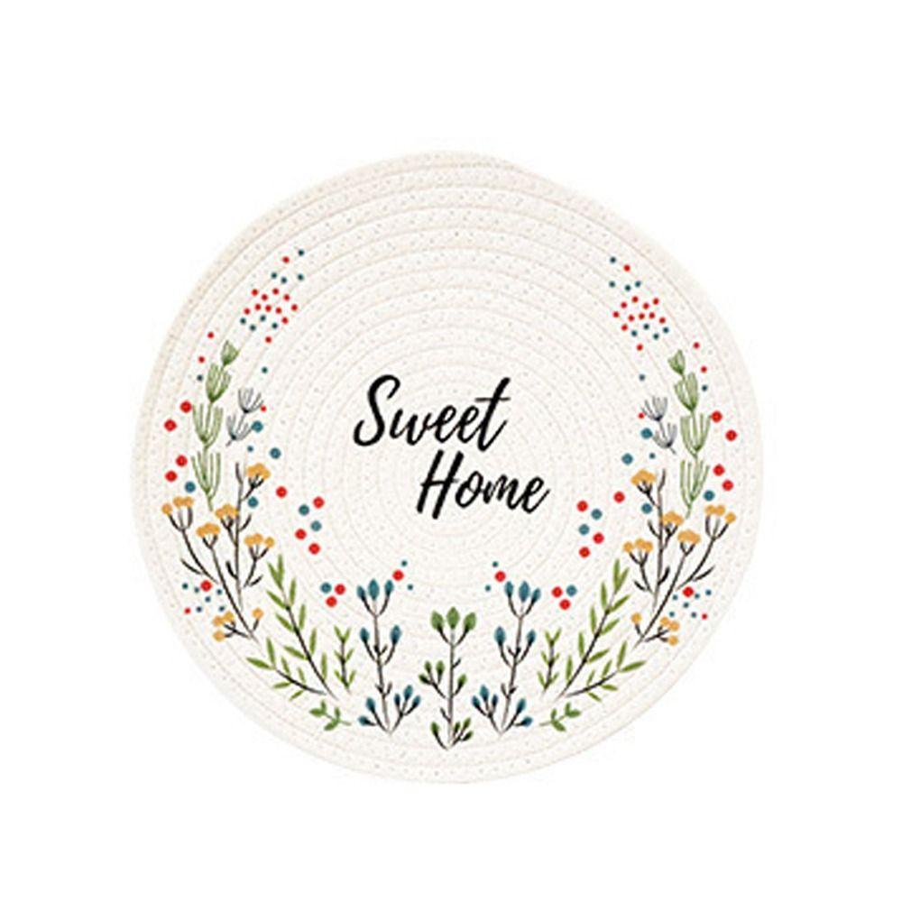 

Теплоизоляционная круглая подставка для посуды, противоожоговая подушечка для горшка, тканая хлопчатобумажная подставка для столовых приборов, украшение стола 12cm-B