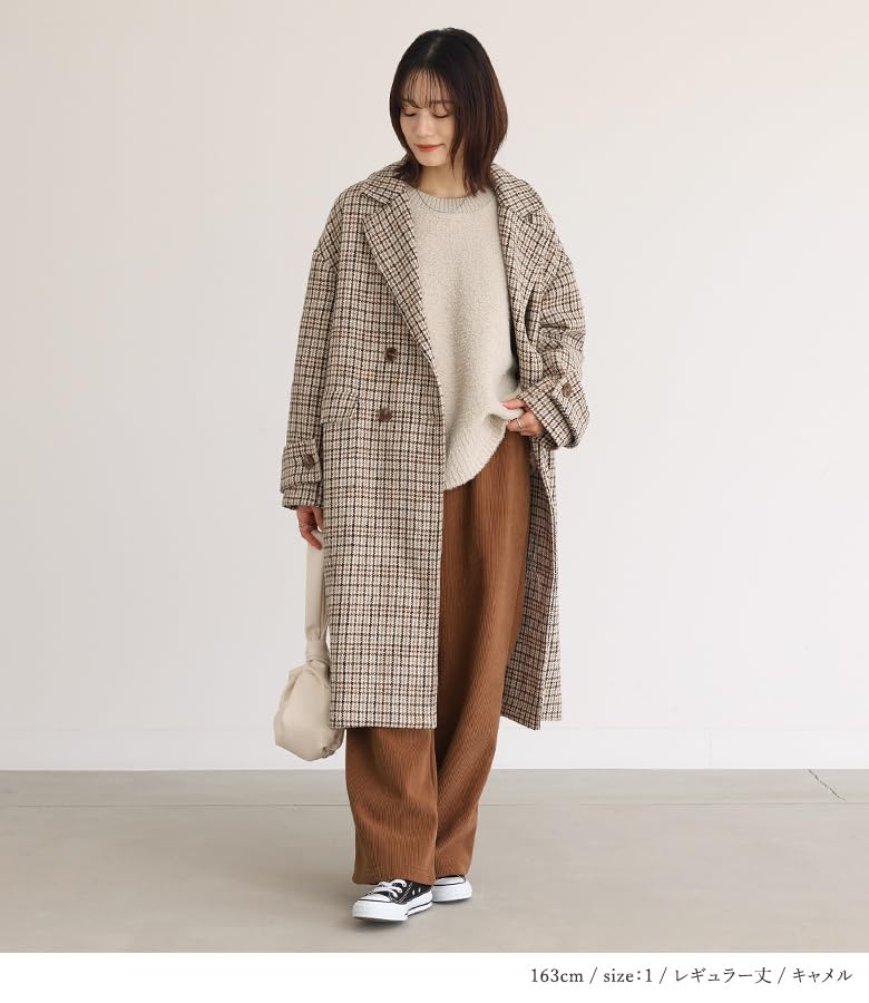 Oshare Walker Corduroy Wide Corduroy Wide Pants with Velvet Lining and Elastic Warm and Casual and Simple Style Sizes pkn0472 n'OrLABEL Velvet-Lined