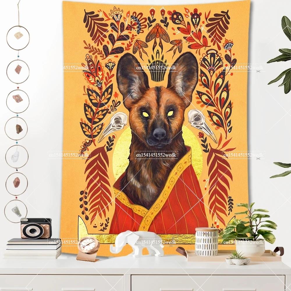 Raven Norse Folk Tapestry Medieval Animals Birds Tarot Tapestrys Room Decor Aesthetics Landscape Art Posters Background Cloths