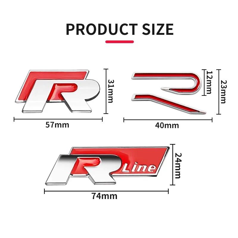 2025 Hot R Logo Emblem Car Metal Body Tail Trunk Sticker Accessories For Volkswagen Tiguan Bora POLO PASSAT CC Touran GOLF Jetta