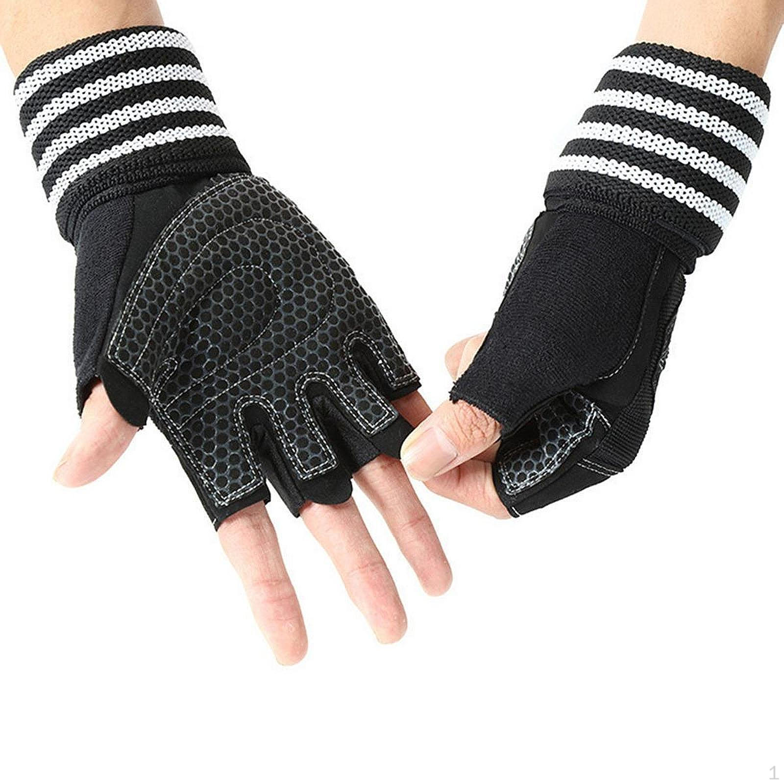 

2 Pieces Workout Gloves Accessories Wear Resistant Non Slip Half Finger Weight Lifting Black XL