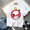 Snoopys Child Short Sleeve Tshirt Boys Girls Summer Casual Round Neck Tops Anime Character Print Pullover Kids Birthday Gifts