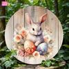 Metal Wall Art Easter Bunny Vintage Poster for Garden Decor