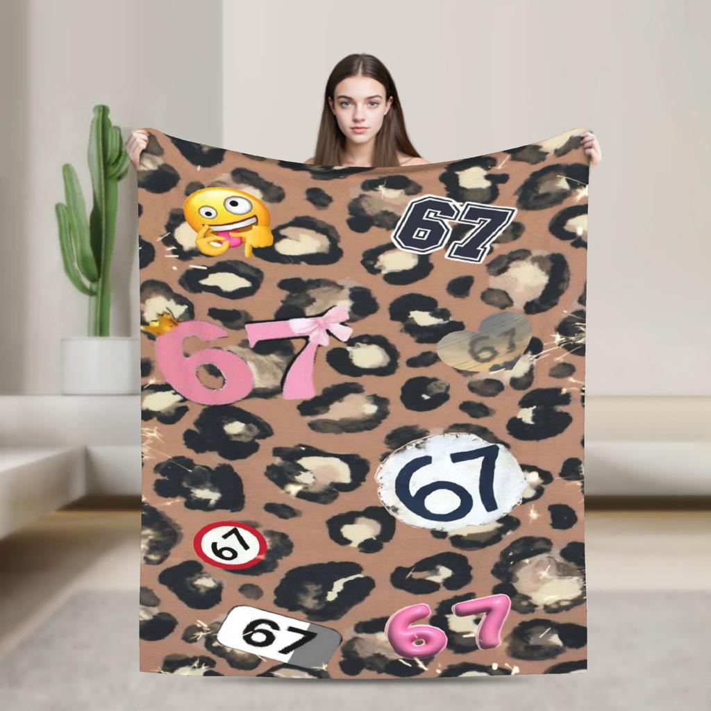 67 Six Seven Meme Super Warm Blankets  Girls Boys Plush Throw Blanket Comfortable Couch Bed Flannel Bedspread Sofa Bed Cover