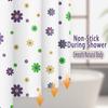 1 Stück Lila Blumenmuster Vorhang Peva wasserdichter Duschvorhang