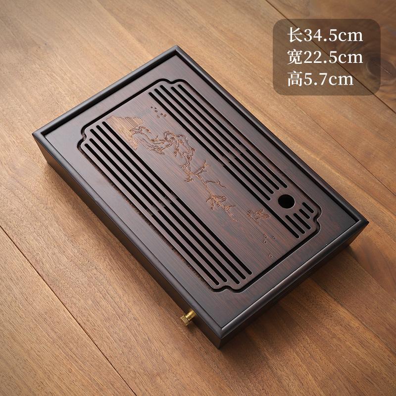 Tava de ceai de uz casnic tava mica de stocare a apei scurgere apa masa ceai bambus set de ceai dreptunghiular simplu