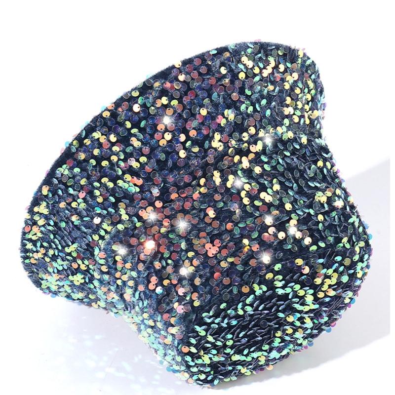 for Dazzle Color Sequins Bucket Hat Multi-Color All-match Wide Brim Bucket Hat Cool Summer Breathable Fisherman Cap Unis