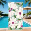 Colorful Daisy Flower Blue Base Beach Towel Soft Quick Dry Sandproof Towel Tropical Floral Beach Pool Holiday