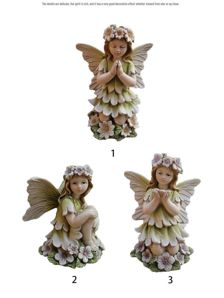 Vintage Flower Fairy Resin Garden Ornament - Angel Sculpture