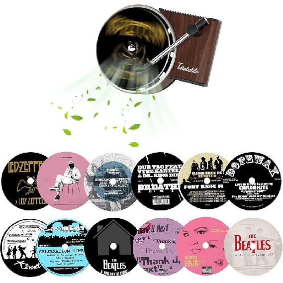 Maicican 12PCS izable Car Air Freshener Vent Clip, Pop Singer Album Cover Record Player Shape, Music Lover Gifts. (Fashion)