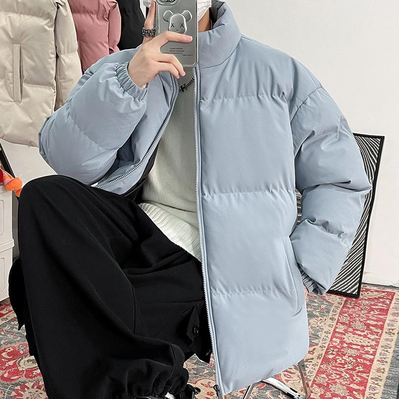 

Winter New Down Cotton-padded Men s Bread Wear Korean Version of the Trend Thickened All the Coat Large Size Cotton-padded Solid Color Men M