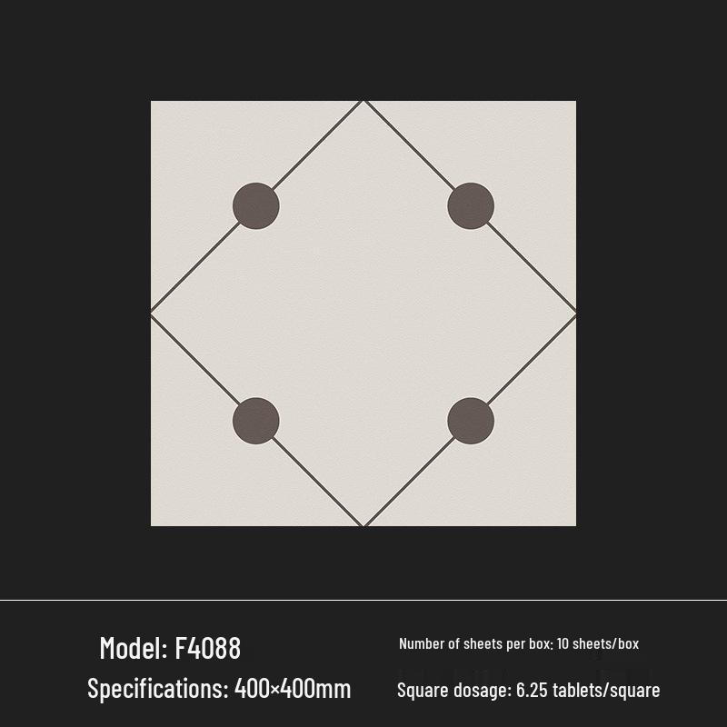 400x400 Zelená francouzská retro dlaždice s malým květinovým vzorem pro kuchyň, koupelnu, balkon a podlahu