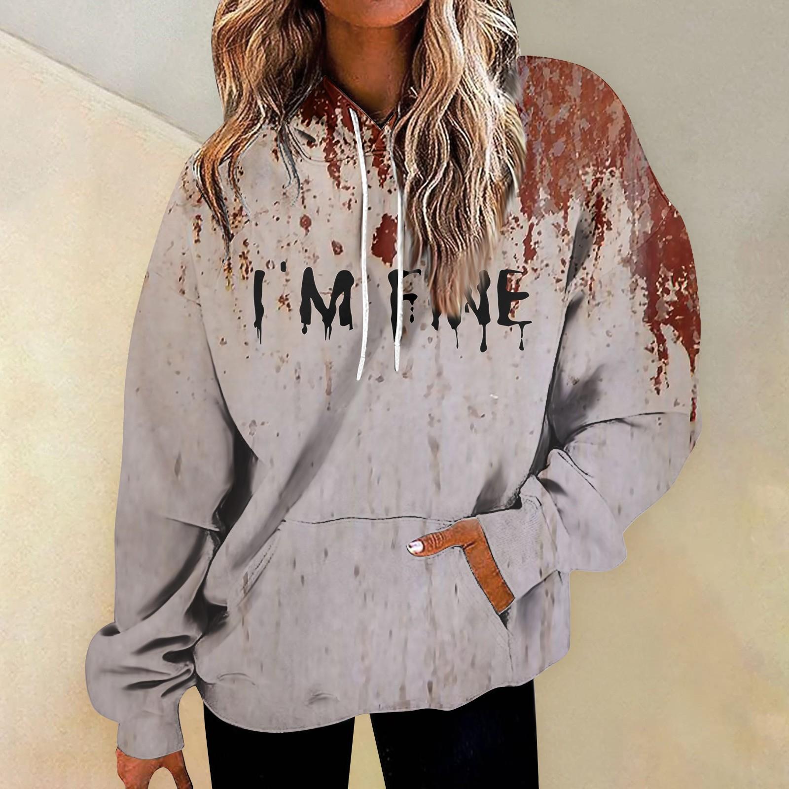 

Женская мода повседневная универсальная повседневная толстовка с рисунком повседневная толстовка с длинным рукавом с принтом XL белый