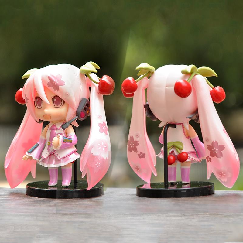 Anime New Hatsune Miku Figure Mini Character Ornaments Kawai Pink Green Hatsune Home desk Decoration Adult Toy kid Birthday Gift