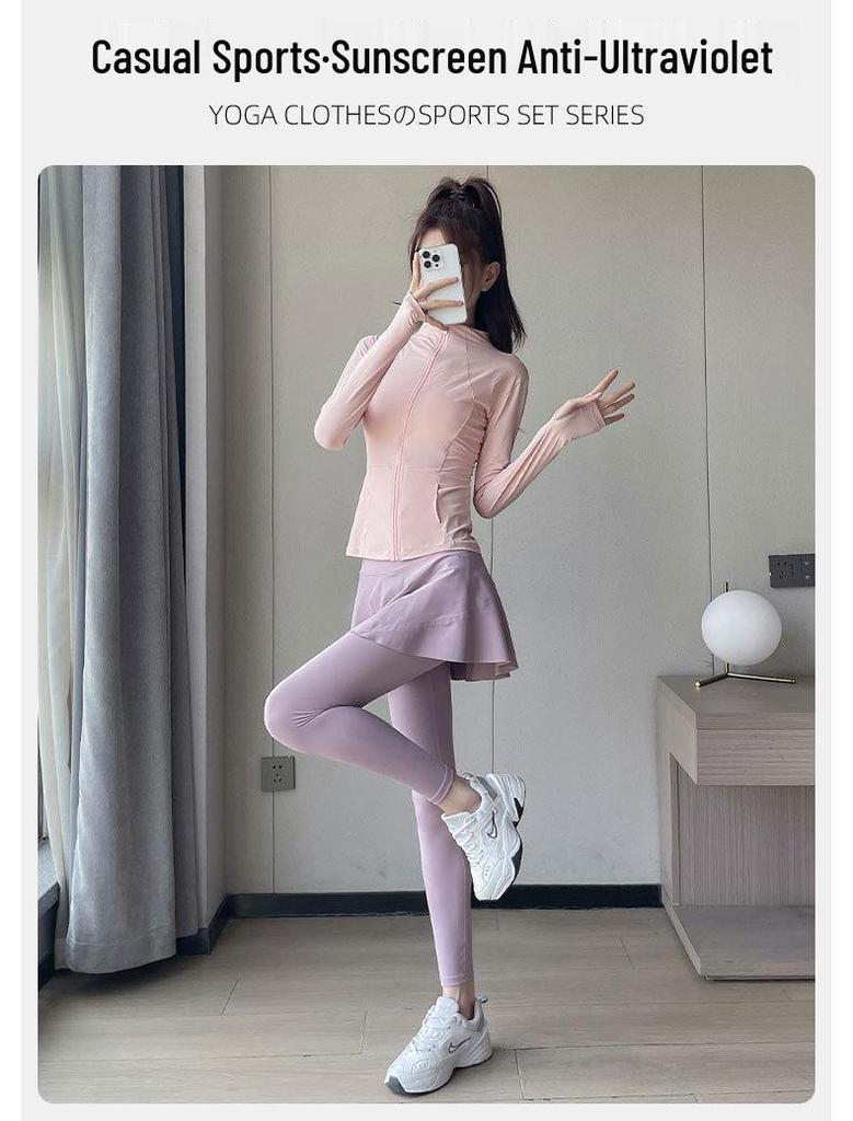 Women's 2024 Ice Silk Quick-Dry Sun Protection Running Outfit