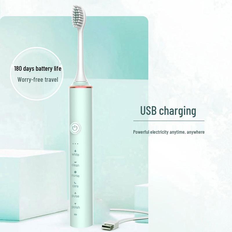 Rechargeable Sonic Electric Toothbrush for Men and Women - Adult Model, Soft Bristles, Waterproof, Long Battery Life.