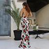 Spring and Summer New European and American Style Printed Dress, Fashionable and Sexy Slim Backless Dress