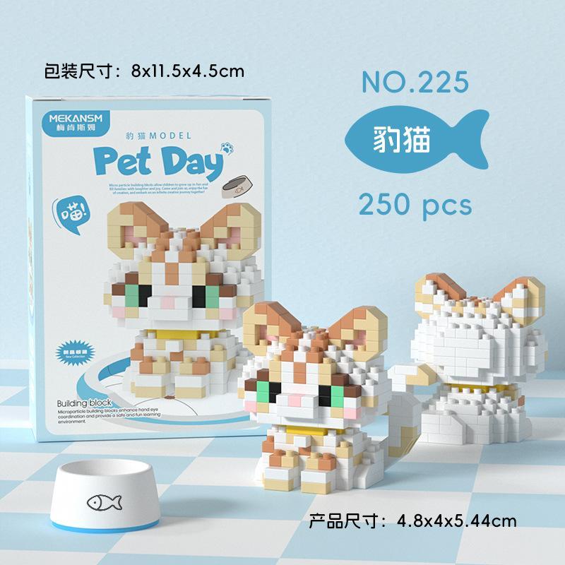 Mekansm Cute Cat Dog Orange Tabby Corgi Husky Small Animal Pet Building Model Building Block Toy Puzzle Children's Holiday Gift