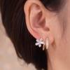 New Arrival Zircon Flower Stud Earrings For Women Korean Elegant Luxury Flowers Earring Girl Party Trendy Statement Jewelry