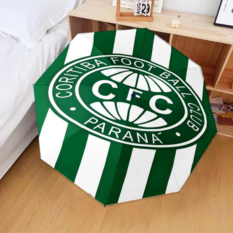 1PC Cori-tiba Football Club Crest Printed Umbrella Folding umbrella, automatic umbrella 8-Frame for Travel, camping Fan gifts Christmas Gifts