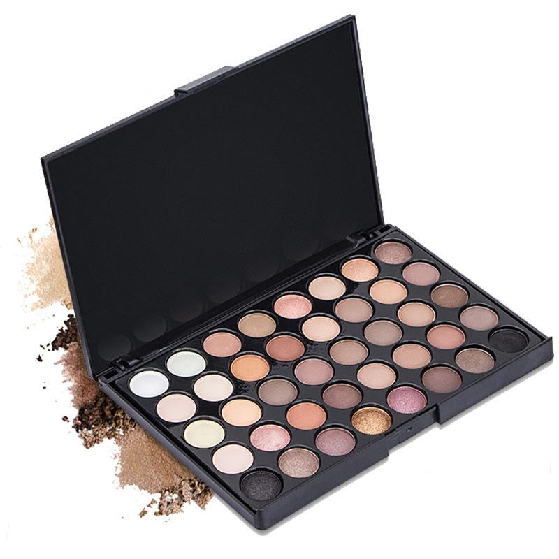 Pearlescent 40-Color Eyeshadow Palette - Earth Tone Collection