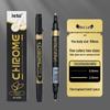 Gundam Chrome Touch-Up Double-Headed Refillable Electroplating Marker Pen for Model Repair and Metal Mirror Coloring 1137