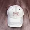 Large head circumference cap children's bow embroidery spring and summer sunshade washed denim baseball cap men