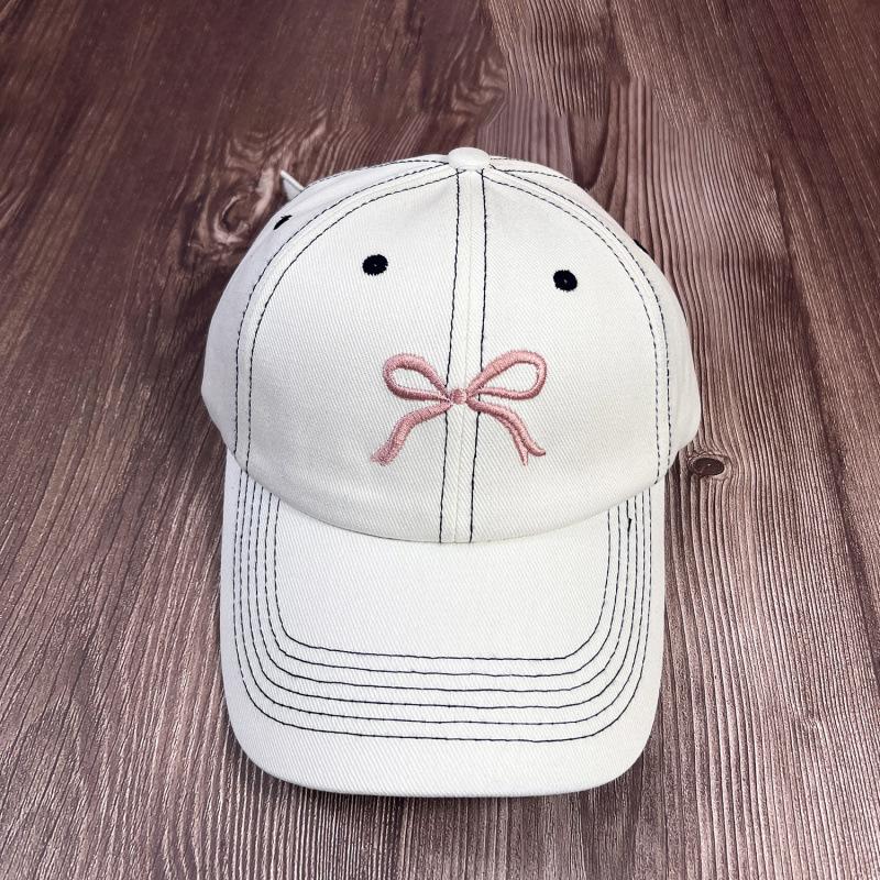 Large head circumference cap children's bow embroidery spring and summer sunshade washed denim baseball cap men