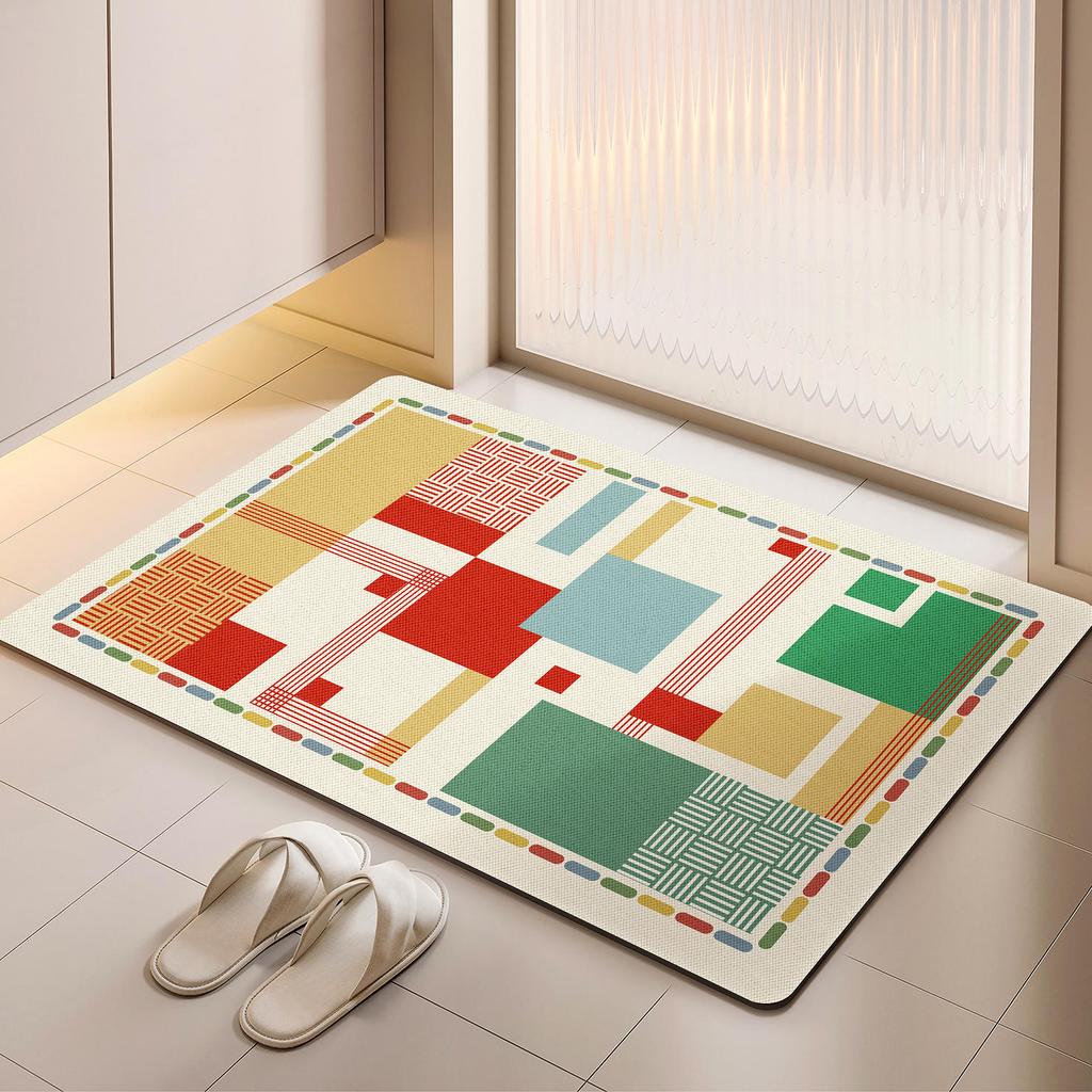 Einfache Badezimmer Diatomit Fußmatten Badezimmer Saugfähige Rutschfeste Matten Teppich Dusche Eingangstür Matte Heimdekoration