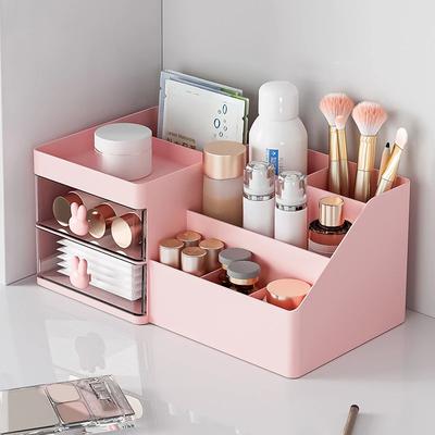Grande capacità di stoccaggio cosmetici scatola trucco cassetto organizzatore cura della pelle trucco cancelleria scatola di stoccaggio per organizzatori da tavolo