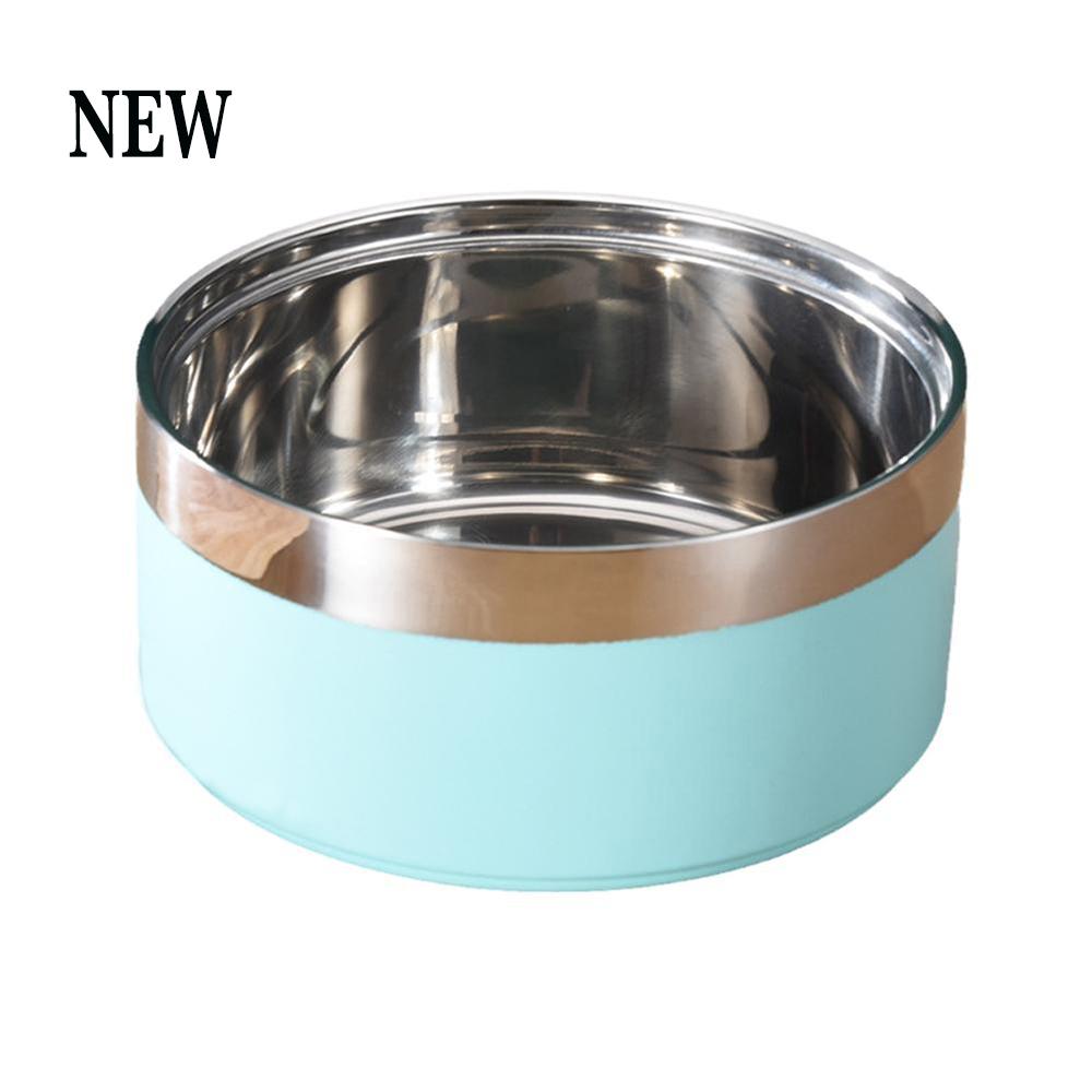 Custom Stainless Steel Dog Cat Bowl Double Vacuum Feeding Pet Bowl Large Capacity Dog Food Water Bowl Dog Accessories Puppy