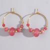 High-End Aventurine Abacus Bead Earrings for Women