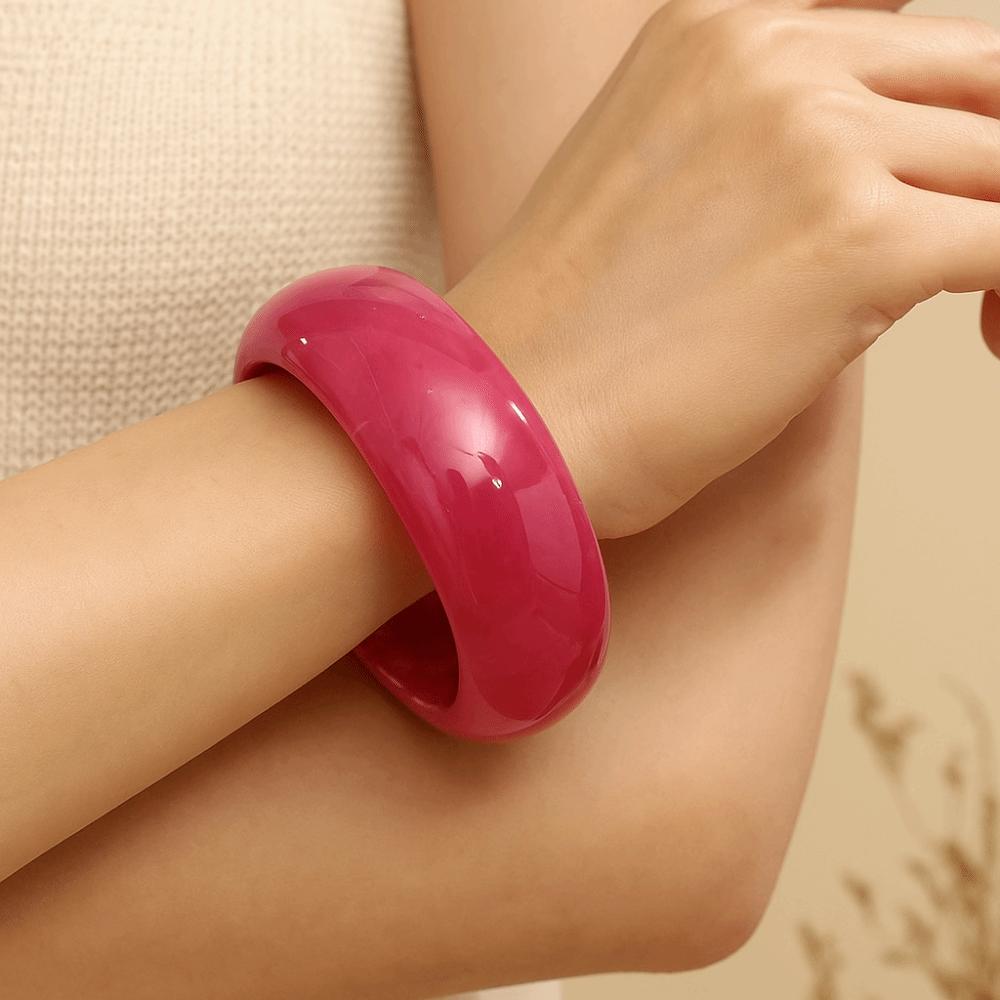 Minority Design Irregular Wide Bracelet Dopamine Geometric Hand Ring Simple Acrylic Bangle  Women