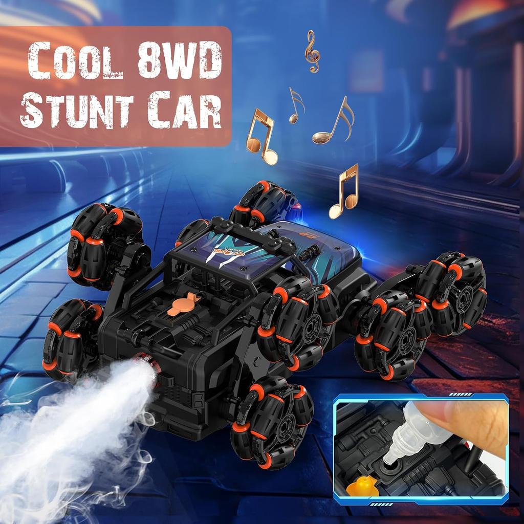 8WD Gesture Sensing Stunt Rc Cars,Toys for Ages 8-13 Remote Control Climbing Car,2.4Ghz Hand Controlled Rc Car with Spray 360 Rotation for 8 9 10 11