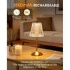 Kabellose Touch-Tischlampe, Klassische Edition Wiederaufladbare Kleine Schreibtischlampe | 3 Farben Dimmbar Goldene Kristalllampe für Schlafzimmer, Restaurant, Küche & Zuhause