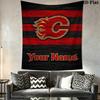 Name Custom Calgary Flames Logo Wall Tapestry Aesthetic Wall Hanging Printed Fabric Blanket Decorative Tapestries for Bedroom Living Room Home Decor