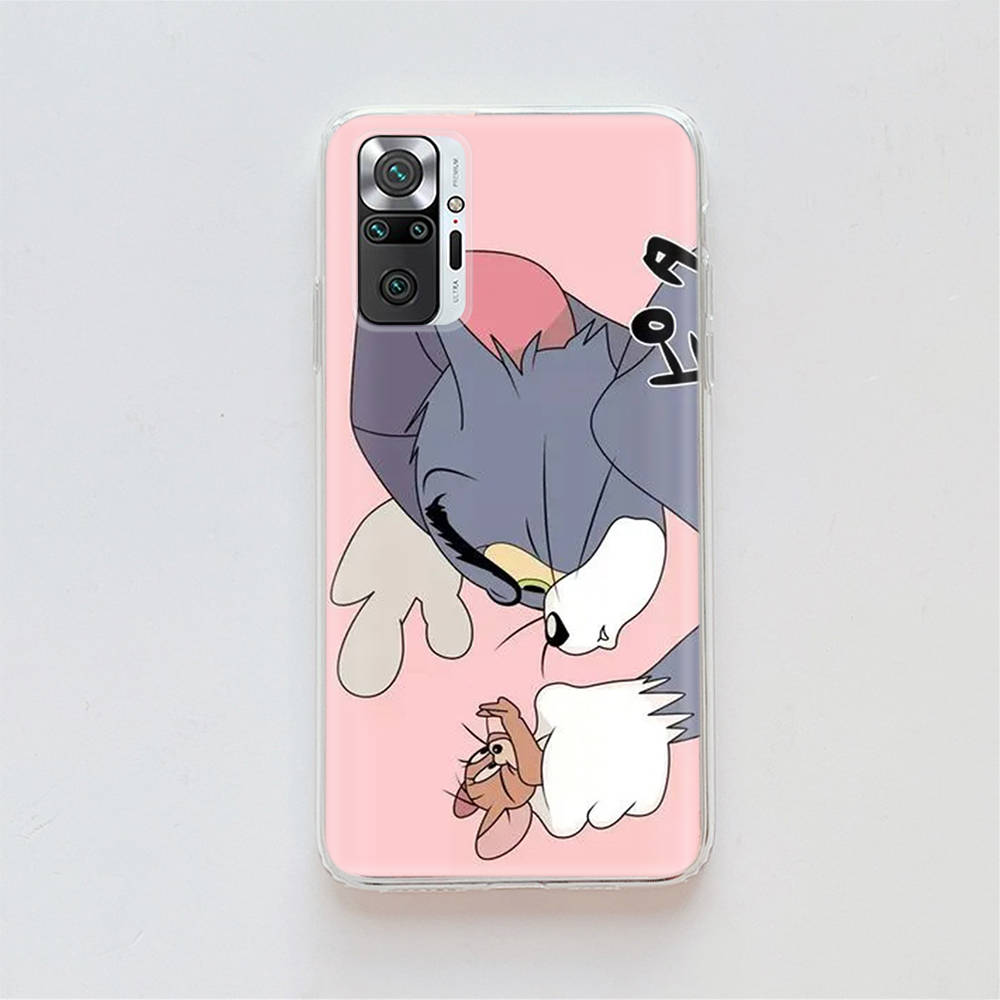 Transparent Case for Samsung A04 A14 A23 A34 A54 M23 M33 M52 M53 Realme Narzo 50 50I 50a Prime C35 C55 C30S 10 9 Pro T-94 Tom Jerry Cat Mouse
